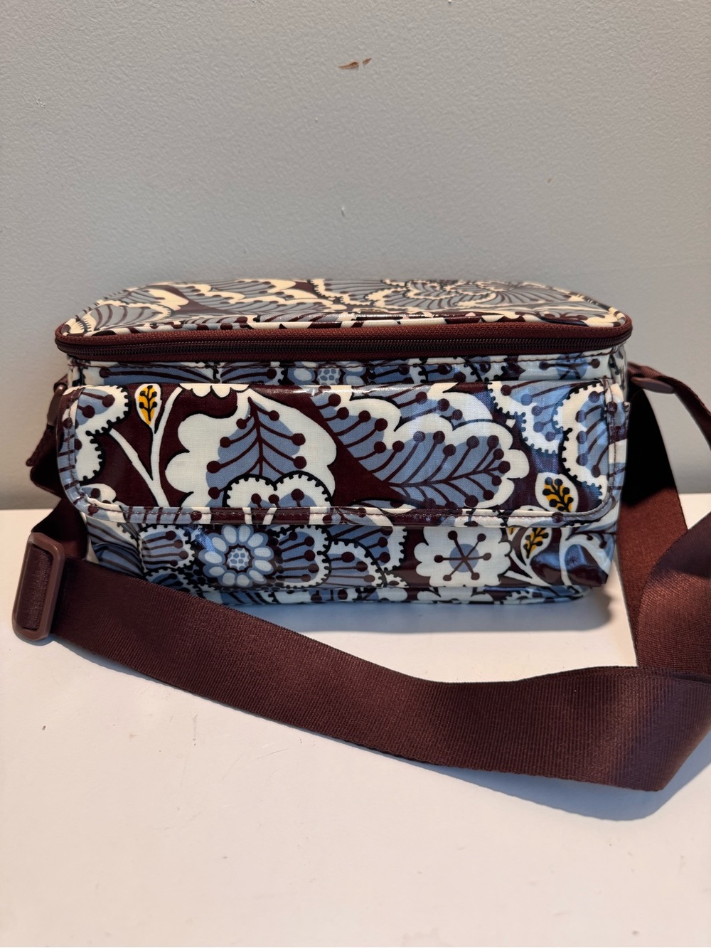 Vera Bradley Insulated Lunch Bag Tote Slate Blooms With Adjustable Strap